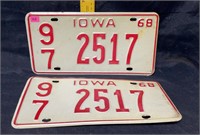 Iowa plate 1968