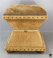 Uttermost Velvet Ottoman w/Nailhead Trim