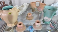 Weller double vase & other ceramic items
