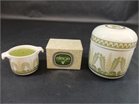 Set of Two Aliage Green Fern Candle Holders