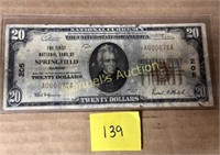 1929  20 DOLLAR NATIONAL CURRENCY A000671A