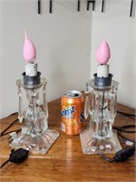 Pair of Vintage Crystal Table Lamps