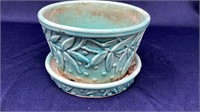 McCoy USA 3.5" Turquoise Pot & Saucer Planter