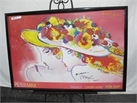 PETER MAX PERSONALIZED AUTOGRAPHED POSTER