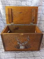 Wooden Box with Deer Print on Front