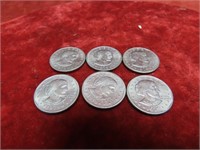 (6)Susan B Anthony $1 dollar US coins.