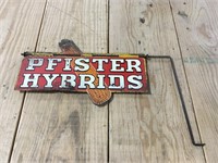 Vintage Lester Pfister 2 Sided Metal Sign