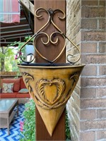 Wrought Iron Wall Planter French Country look Lg