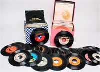 Large Lot of Vintage 70s, 80s Pop Rock 45s Records
