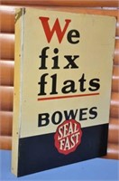 Vintage large Bowes metal dble-sided flange sign