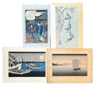 4 Pc. Lot - Woodblocks & Chinese Painting.