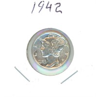 1942 Mercury Silver Dime