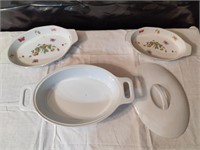 Casserole Dish and 2 Serving Trays
