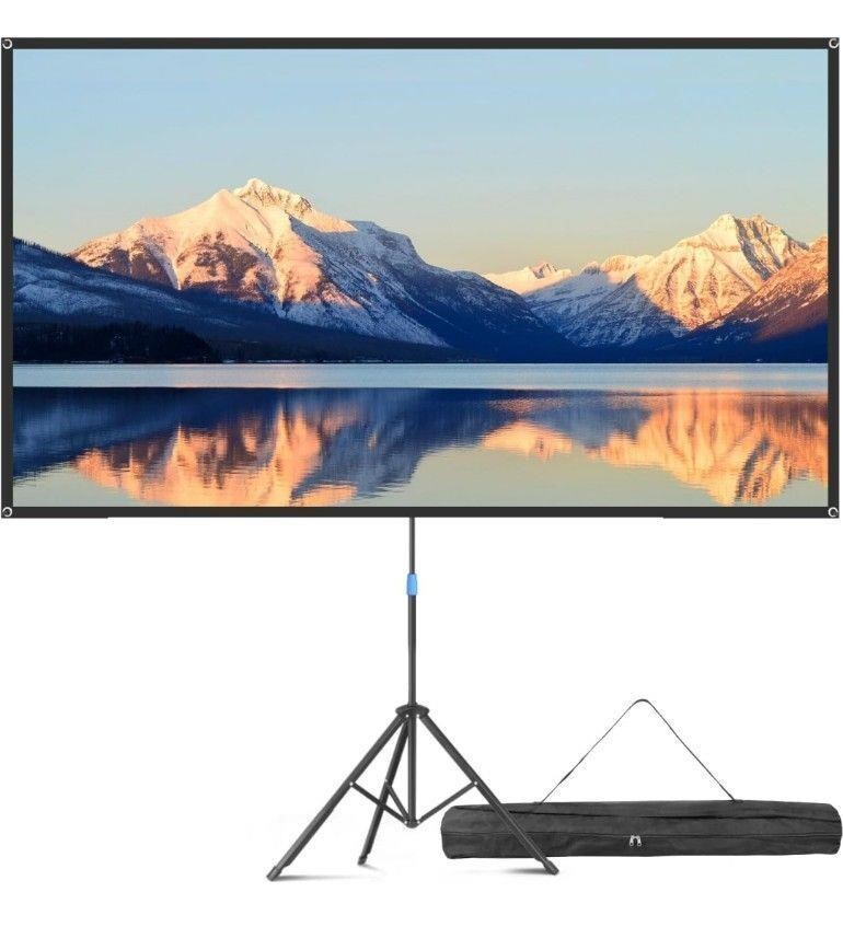 ($227) Projector Screen with Stand, 80 Inch