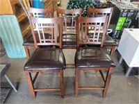 Wood / Leather Bar Stools