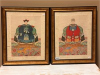 Hand Painted Emperor & Empress on Mullberry Paper