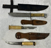 Lot Of 3 Various Sized Hunting Knives