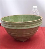 Antique 1920s McCoy Pottery Bowl, glazed green