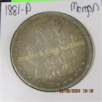 US 1881-P MORGAN SILVER DOLLAR