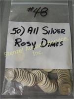 (50) All Silver Rosy Dimes