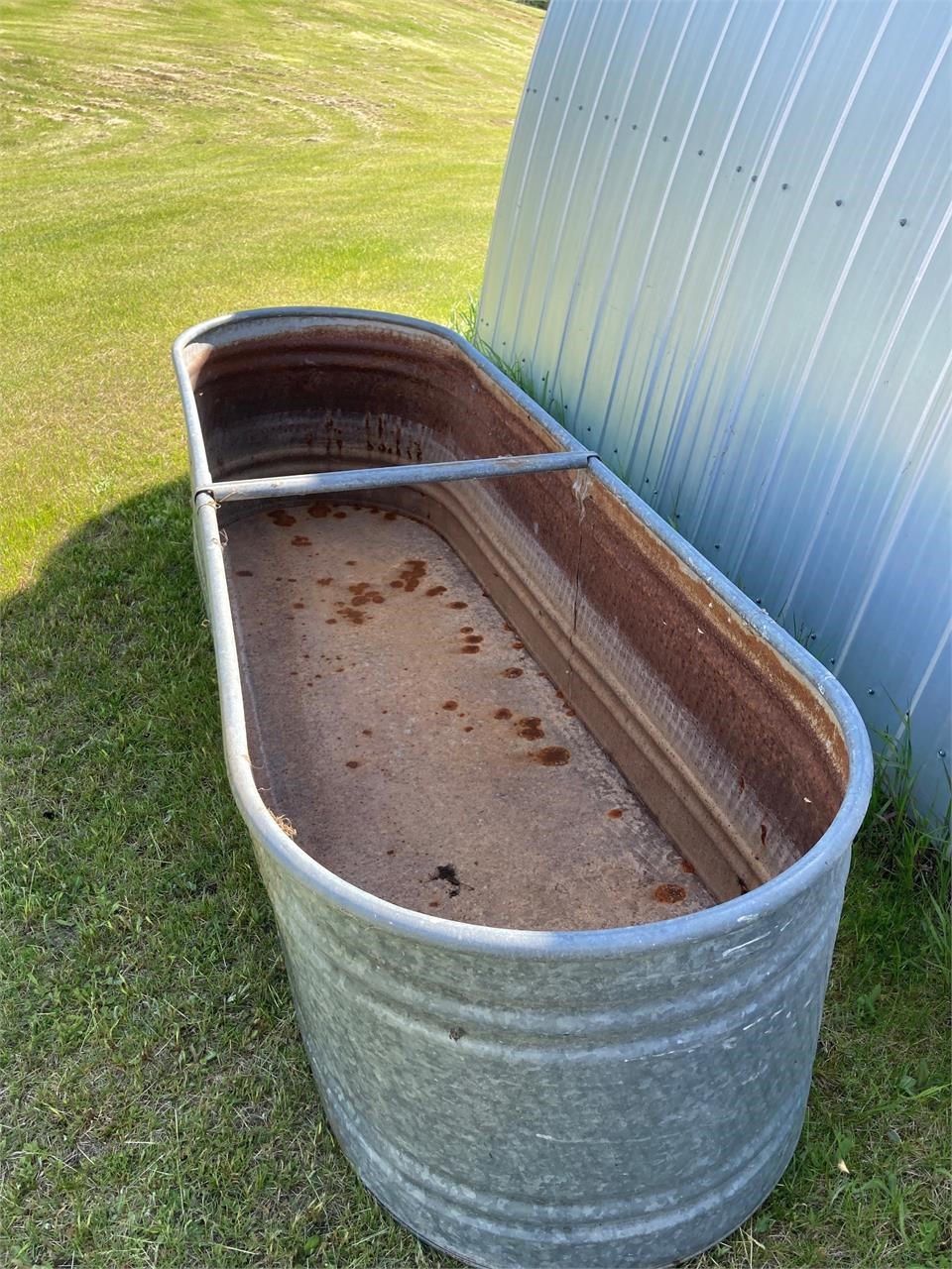 Galvanized Stock Trough. 8 ft long