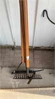 Metal rake, vintage tools