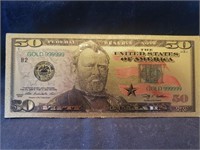 Collector $50. Gold bill