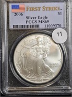 2006 American Silver Eagle Dollar 1 oz silver ....