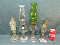 4 Piece Antique Oil Lamp Lot