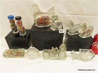 10 Vintage Glass Candy Containers