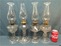 4 Piece Antique Oil Lamp Lot