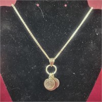 .925 Silver Chain 23" with Foreign Coin Charms