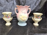 2 Porcelain HP Vases, Hull Pottery Vase