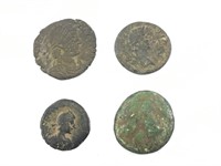 4 Roman Coins 10 BCE-400 AD