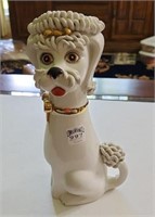 Vintage Italy ceramic Poodle VASE, 11" no chips