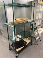 Wire Storage Rack w/ 4 Shelves on Casters