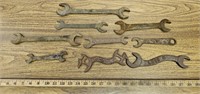 (9) Old Metal Wrenches- Rusty