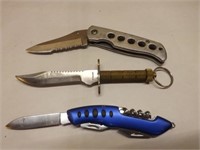 Three Knives - 2 Folding and One Fix