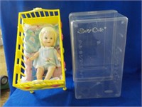 Antique Suzy Cute Doll w/ book, cradle