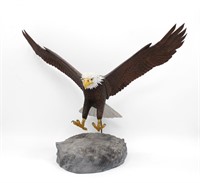 Amazing Jim Smith Hand Carved Bald Eagle Sculpture