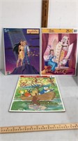 3 vintage Disney frame tray puzzles.  Donald