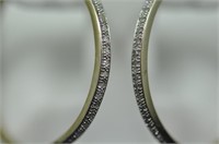 Large diamond hoop earrings