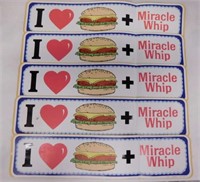 Five 1986 Miracle Whip bumper stickers -