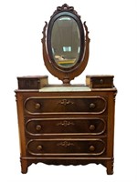 Wishbone Dresser With Mirror, two glove boxes