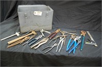 Metal Tool Box W/ Various Hand Tools