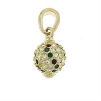 14k Gold Ip .09ct Gemstone Sphere Pendant