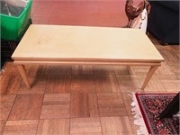 Blonde wood mid-century style coffee table'