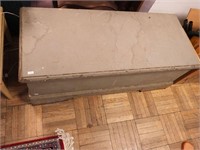 Vintage painted cedar chest, 45" long x 19" deep