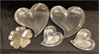 Metal Heart Dishes and Mini Cake Pan