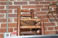 WOODEN AND WOVEN SEAT DOLL CHAIR
